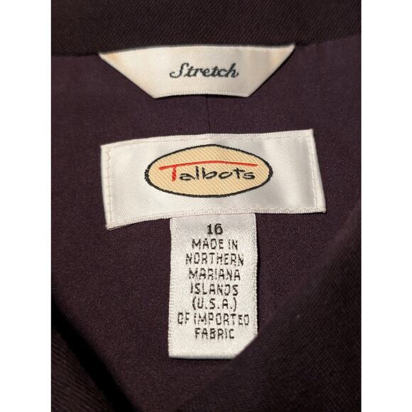 Talbot's Vintage Aubergine Wool Stretch Front Button Jacket Womens Size 16 - Picture 4 of 9